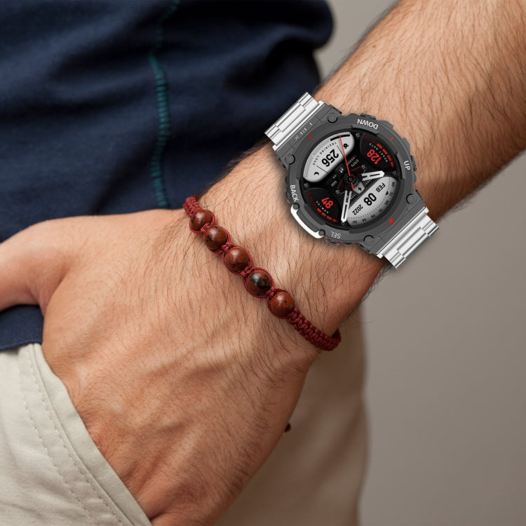 Per Huami Amazfit T-Rex 2 cinturino in acciaio a tre ceppi