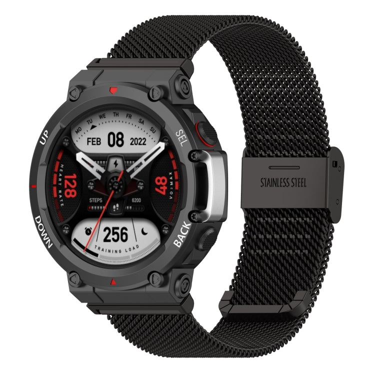 Per Huami Amazfit T-Rex 2 cinturino in maglia di acciaio inossidabile a scatto