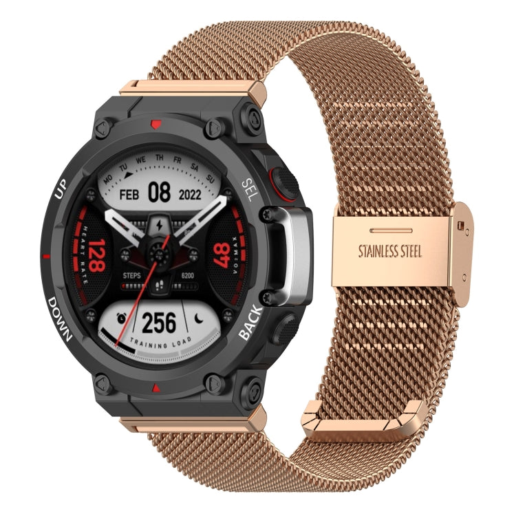 Per Huami Amazfit T-Rex 2 cinturino in maglia di acciaio inossidabile a scatto