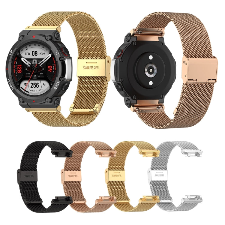 Per Huami Amazfit T-Rex 2 cinturino in maglia di acciaio inossidabile a scatto