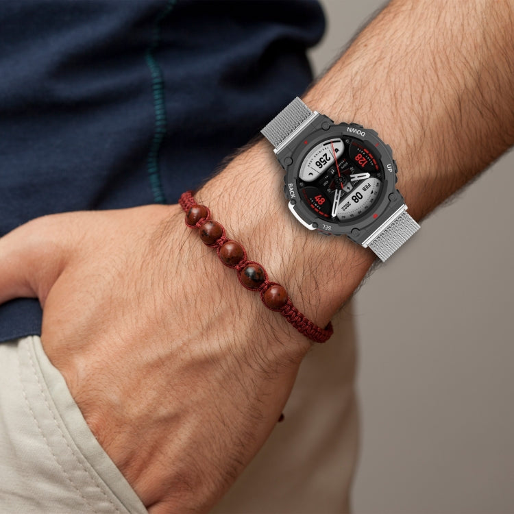 Per Huami Amazfit T-Rex 2 cinturino in maglia di acciaio inossidabile a scatto