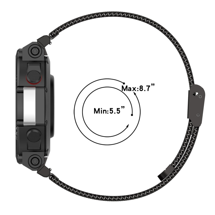 Per Huami Amazfit T-Rex 2 cinturino in maglia di acciaio inossidabile a scatto