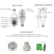 Telecamera con lampadina Smart WiFi HD da 360 gradi da 3 MP