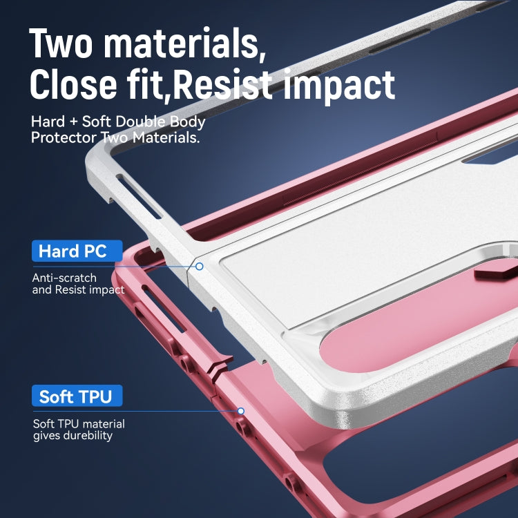 Custodia per telefono All Inclusive antiurto PC + TPU con supporto, For Samsung Galaxy Z Fold4