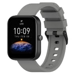 Cinturino in silicone con passo da 20 mm Fibbia nera in acciaio inossidabile, For Amazfit Bip 3