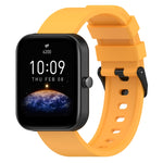 Cinturino in silicone con passo da 20 mm Fibbia nera in acciaio inossidabile, For Amazfit Bip 3