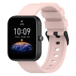 Cinturino in silicone con passo da 20 mm Fibbia nera in acciaio inossidabile, For Amazfit Bip 3