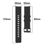 Cinturino in silicone con passo da 20 mm Fibbia nera in acciaio inossidabile, For Amazfit Bip 3