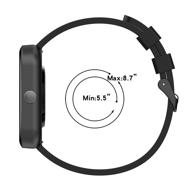 Cinturino in silicone con passo da 20 mm Fibbia nera in acciaio inossidabile, For Amazfit Bip 3