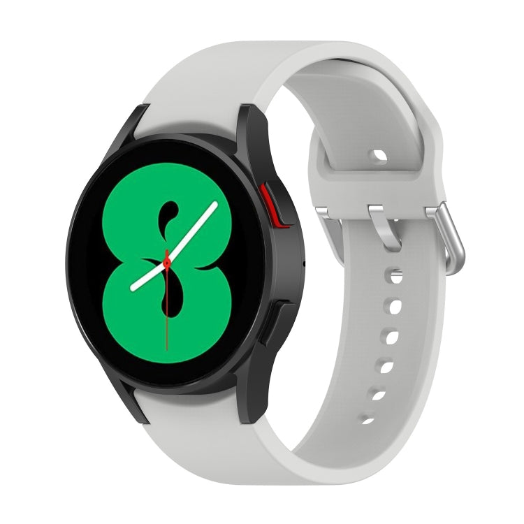 Cinturino ufficiale in silicone argento con fibbia tonda, For Samsung Galaxy Watch 5 40mm, For Samsung Galaxy Watch 5 44mm, For Samsung Galaxy Watch 5 Pro 45mm