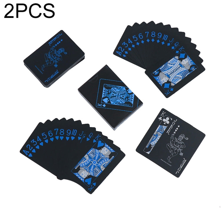 2 carte da poker in PVC impermeabile in plastica, Blue+White, Red+White, Blue+Gold, Red+Blue