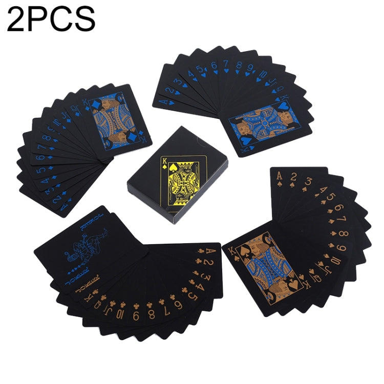2 carte da poker in PVC impermeabile in plastica, Blue+White, Red+White, Blue+Gold, Red+Blue