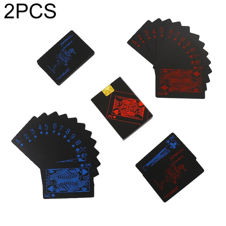 2 carte da poker in PVC impermeabile in plastica, Blue+White, Red+White, Blue+Gold, Red+Blue