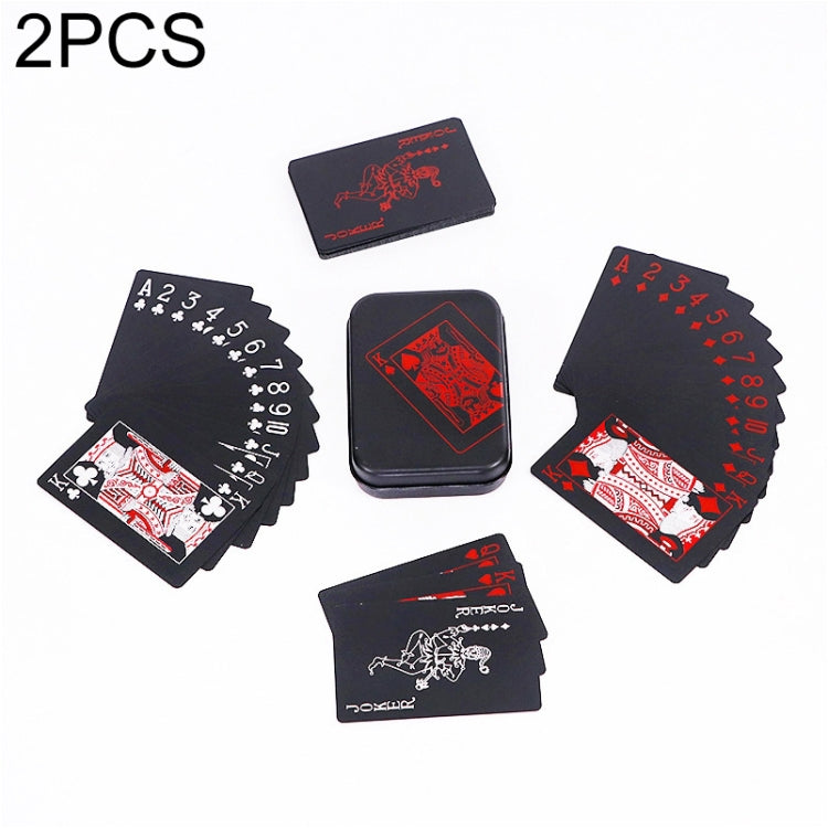 2 carte da poker in PVC impermeabile in plastica, 5.7 x 8.7cm