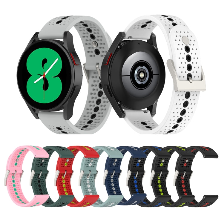 Cinturino in silicone con foro colorato da 20 mm, For Samsung Galaxy Watch 5 Pro 45mm