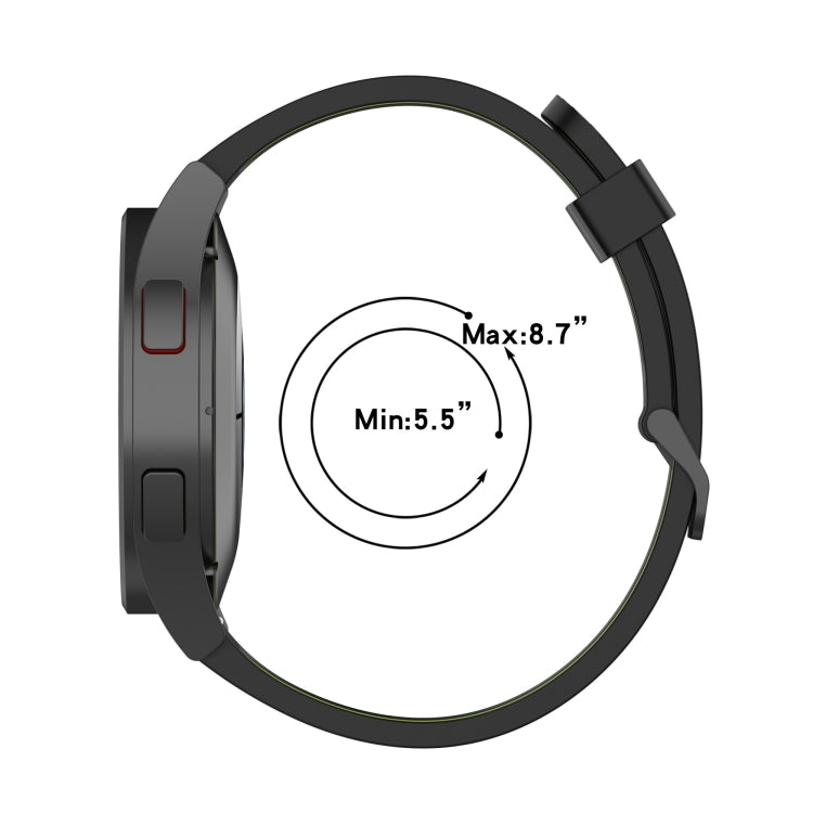 Cinturino in silicone a strisce bicolore da 20 mm, For Samsung Galaxy Watch 5 Pro 45mm