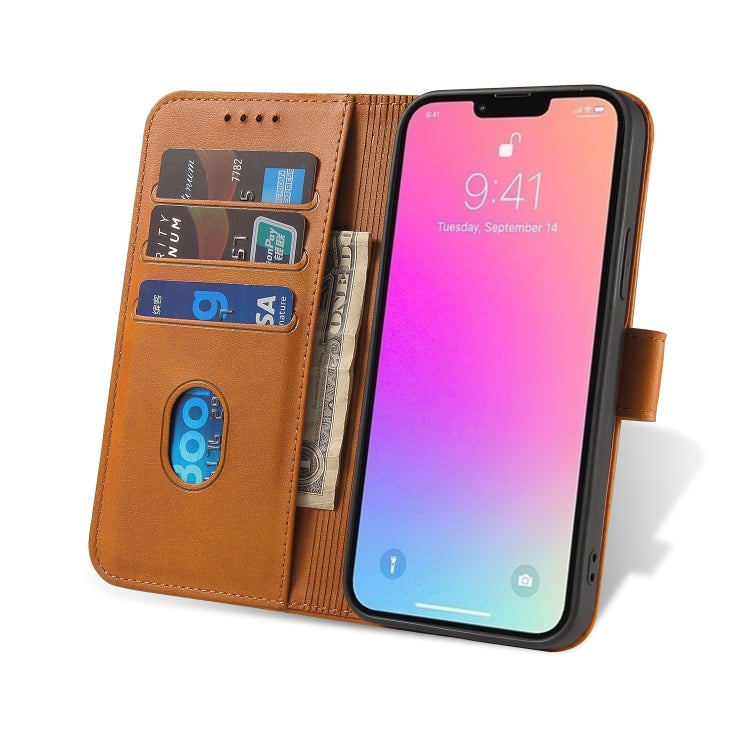 Custodia per telefono in pelle flip con fibbia in vitello, For iPhone 14, For iPhone 14 Plus, For iPhone 14 Pro, For iPhone 14 Pro Max