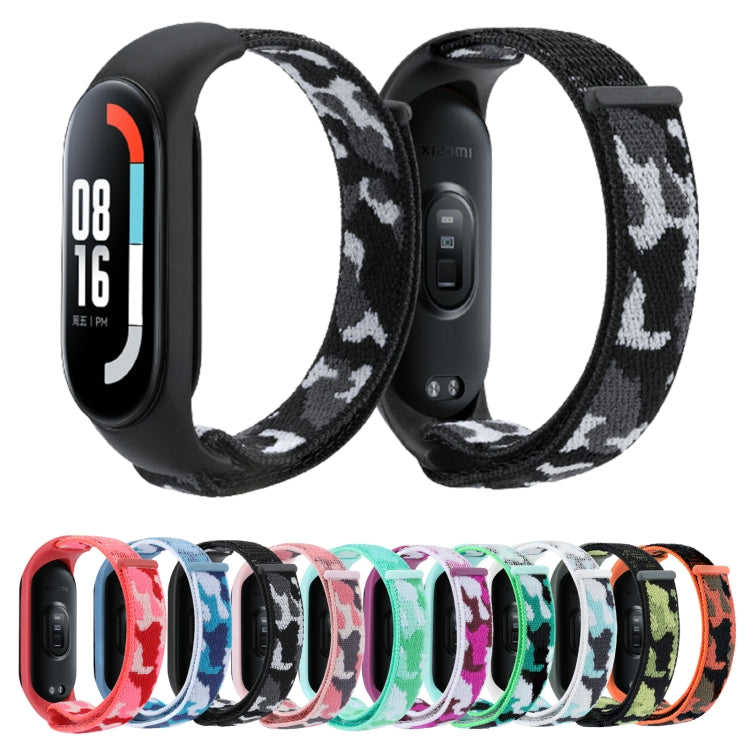 Cinturino in tessuto mimetico integrato con passante in nylon, For Xiaomi Mi Band 5/6/7