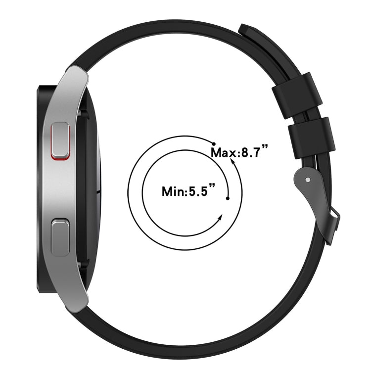 Cinturino per orologio in silicone con fibbia nera da 20 mm, For Samsung Galaxy Watch 5 Pro 45mm