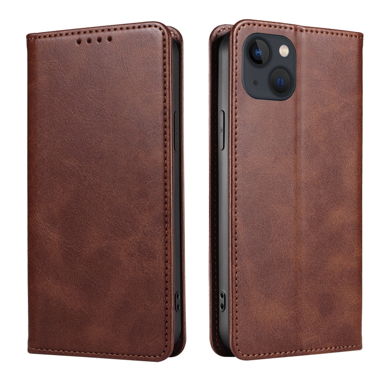 Custodia per telefono in pelle con vibrazione magnetica in vitello, For iPhone 14, For iPhone 14 Plus, For iPhone 14 Pro, For iPhone 14 Pro Max