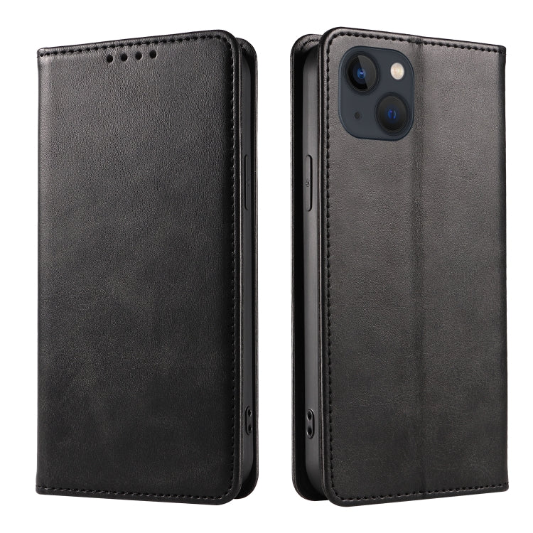 Custodia per telefono in pelle con vibrazione magnetica in vitello, For iPhone 14, For iPhone 14 Plus, For iPhone 14 Pro, For iPhone 14 Pro Max