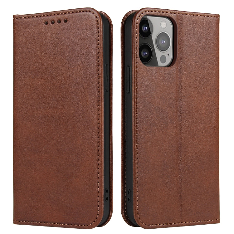 Custodia per telefono in pelle con vibrazione magnetica in vitello, For iPhone 14, For iPhone 14 Plus, For iPhone 14 Pro, For iPhone 14 Pro Max