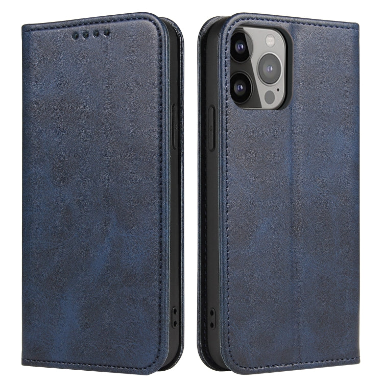 Custodia per telefono in pelle con vibrazione magnetica in vitello, For iPhone 14, For iPhone 14 Plus, For iPhone 14 Pro, For iPhone 14 Pro Max