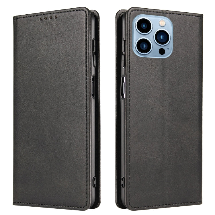 Custodia per telefono in pelle con vibrazione magnetica in vitello, For iPhone 14, For iPhone 14 Plus, For iPhone 14 Pro, For iPhone 14 Pro Max