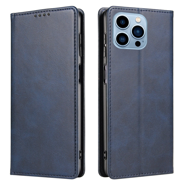 Custodia per telefono in pelle con vibrazione magnetica in vitello, For iPhone 14, For iPhone 14 Plus, For iPhone 14 Pro, For iPhone 14 Pro Max