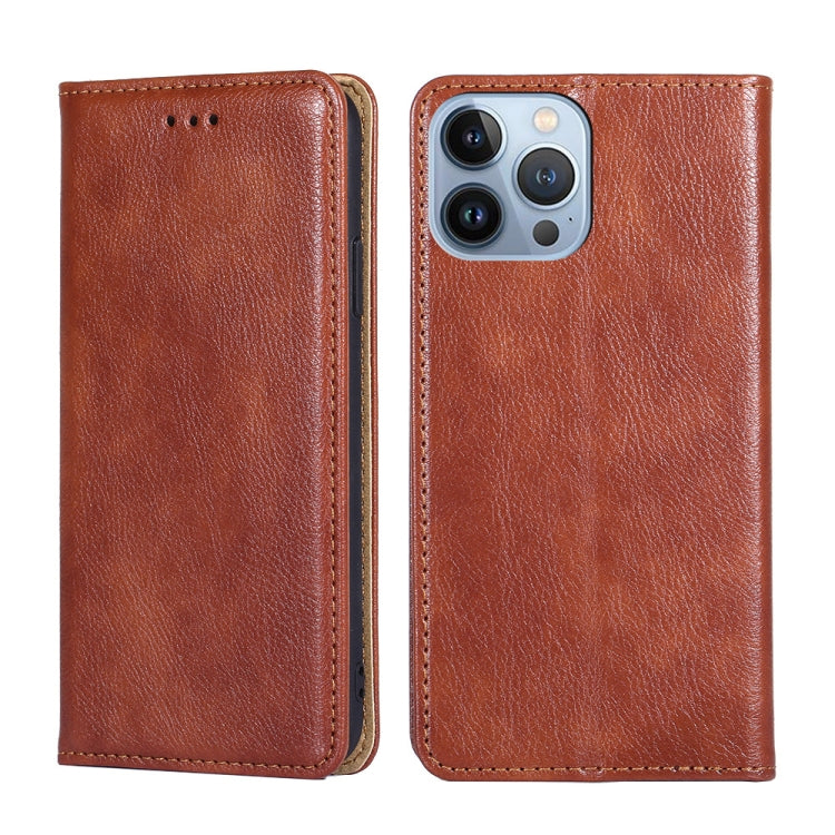 Custodia per telefono in pelle magnetica tinta unita lucida olio, For iPhone 14, For iPhone 14 Plus, For iPhone 14 Pro, For iPhone 14 Pro Max