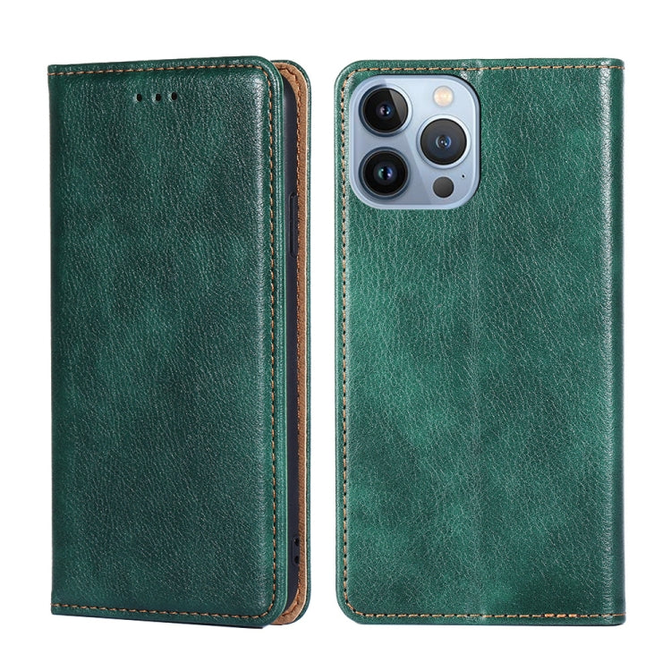 Custodia per telefono in pelle magnetica tinta unita lucida olio, For iPhone 14, For iPhone 14 Plus, For iPhone 14 Pro, For iPhone 14 Pro Max