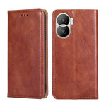 Custodia per telefono in pelle magnetica tinta unita lucida olio, For Honor X40i
