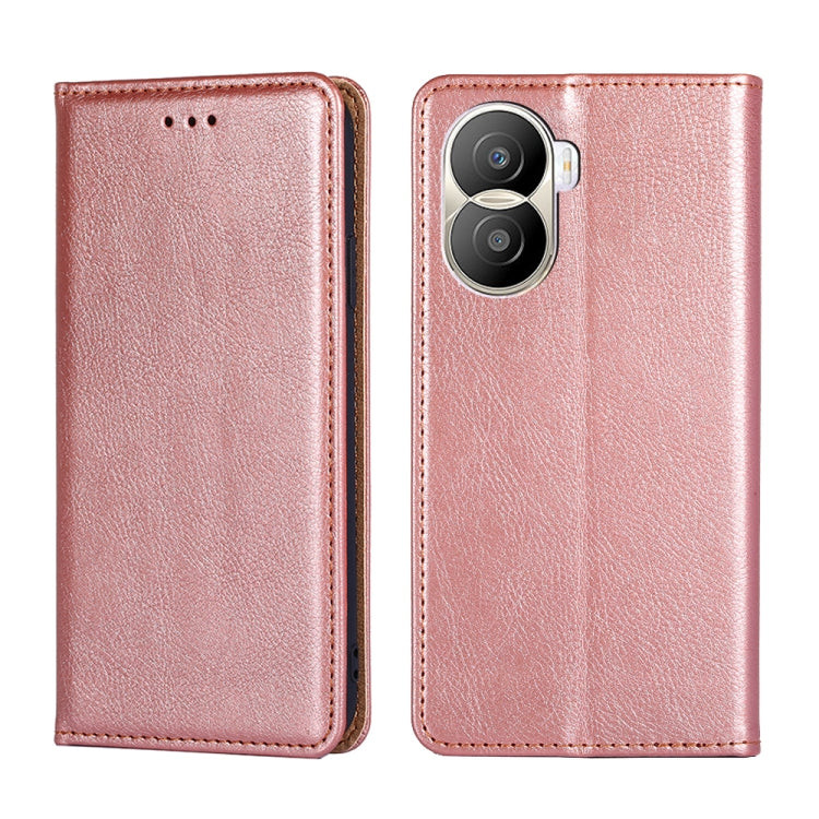 Custodia per telefono in pelle magnetica tinta unita lucida olio, For Honor X40i