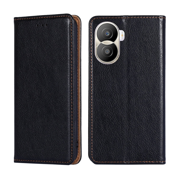 Custodia per telefono in pelle magnetica tinta unita lucida olio, For Honor X40i