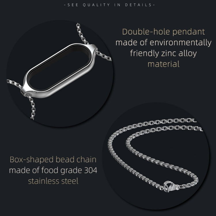 Per Xiaomi Mi Band 7/7 NFC MIJOBS Collana con ciondolo in metallo in acciaio inossidabile, For Xiaomi Mi Band 7 / 7 NFC