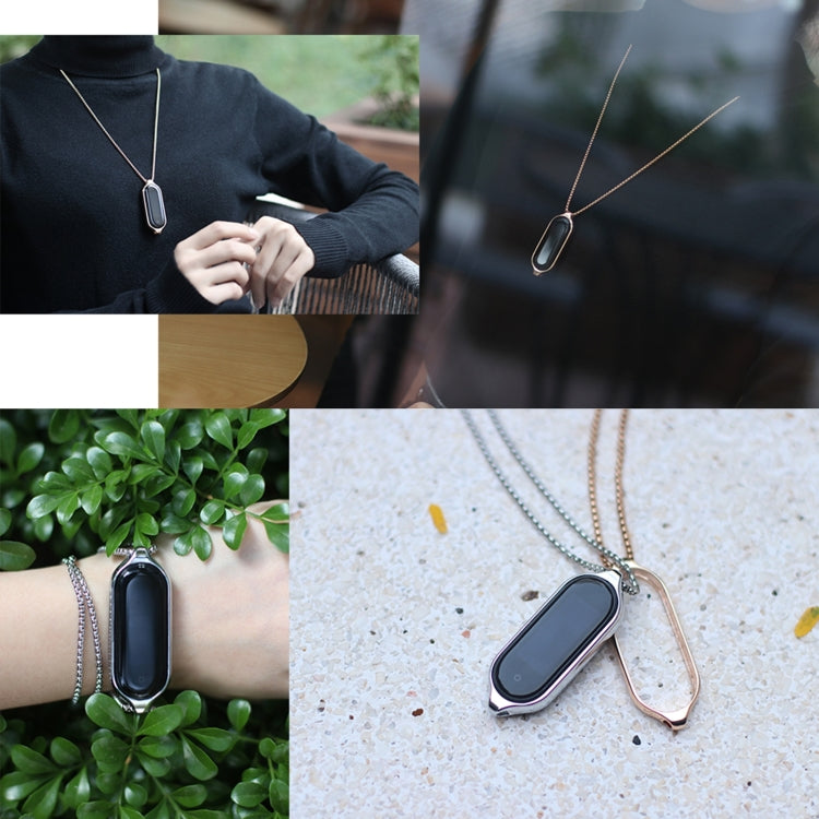 Per Xiaomi Mi Band 7/7 NFC MIJOBS Collana con ciondolo in metallo in acciaio inossidabile, For Xiaomi Mi Band 7 / 7 NFC