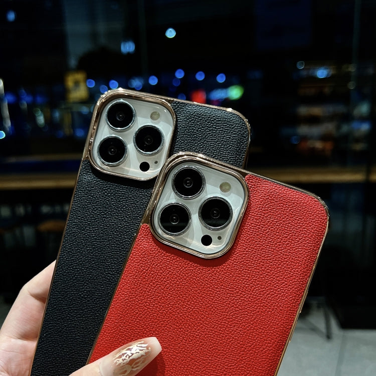 Custodia per telefono galvanica nano serie Luolai in vera pelle, For iPhone 14, For iPhone 14 Plus, For iPhone 14 Pro, For iPhone 14 Pro Max, For iPhone 13, For iPhone 13 Pro