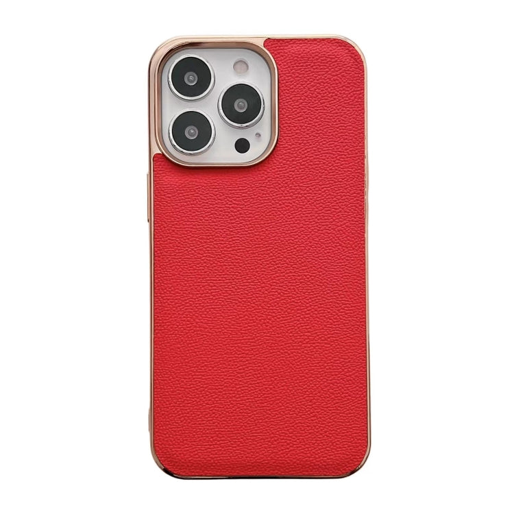 Custodia per telefono galvanica nano serie Luolai in vera pelle, For iPhone 14, For iPhone 14 Plus, For iPhone 14 Pro, For iPhone 14 Pro Max, For iPhone 13, For iPhone 13 Pro