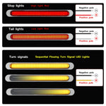2 PCS 72LED Fanale posteriore bicolore per freno a mano