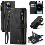 Custodia in pelle per telefono multifunzionale CaseMe C30, For iPhone 14, For iPhone 14 Plus, For iPhone 14 Pro, For iPhone 14 Pro Max