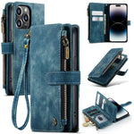 Custodia in pelle per telefono multifunzionale CaseMe C30, For iPhone 14, For iPhone 14 Plus, For iPhone 14 Pro, For iPhone 14 Pro Max