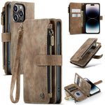 Custodia in pelle per telefono multifunzionale CaseMe C30, For iPhone 14, For iPhone 14 Plus, For iPhone 14 Pro, For iPhone 14 Pro Max