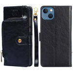 Custodia per cellulare in pelle con cerniera, For iPhone 14, For iPhone 14 Plus, For iPhone 14 Pro, For iPhone 14 Pro Max