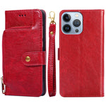 Custodia per cellulare in pelle con cerniera, For iPhone 14, For iPhone 14 Plus, For iPhone 14 Pro, For iPhone 14 Pro Max