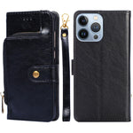 Custodia per cellulare in pelle con cerniera, For iPhone 14, For iPhone 14 Plus, For iPhone 14 Pro, For iPhone 14 Pro Max