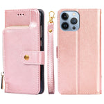 Custodia per cellulare in pelle con cerniera, For iPhone 14, For iPhone 14 Plus, For iPhone 14 Pro, For iPhone 14 Pro Max