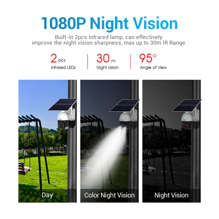 Telecamera IP PT WiFi 1080P con pannello solare IP66
