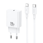 REMAX RP-U5 Extreme 2 Series Caricabatterie PD da 20 W + 1 m USB-C / Type-C a 8 pin Set di cavi dati per ricarica rapida, CN Plug, EU Plug, US Plug