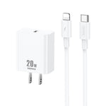 REMAX RP-U5 Extreme 2 Series Caricabatterie PD da 20 W + 1 m USB-C / Type-C a 8 pin Set di cavi dati per ricarica rapida, CN Plug, EU Plug, US Plug