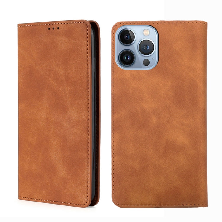 Custodia per telefono in pelle magnetica Skin Feel, For iPhone 14, For iPhone 14 Plus, For iPhone 14 Pro, For iPhone 14 Pro Max